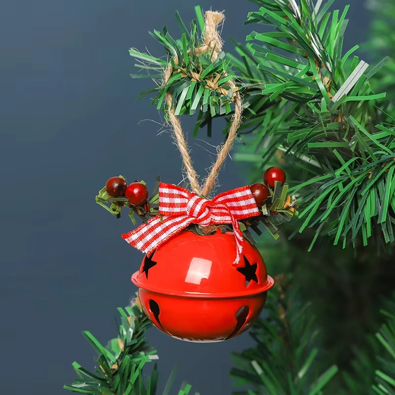 Christmas Tree Decorations Hanging Ball Star Ornaments Golden White Red Metal Bell Christmas Home Decorations Party Supplies
