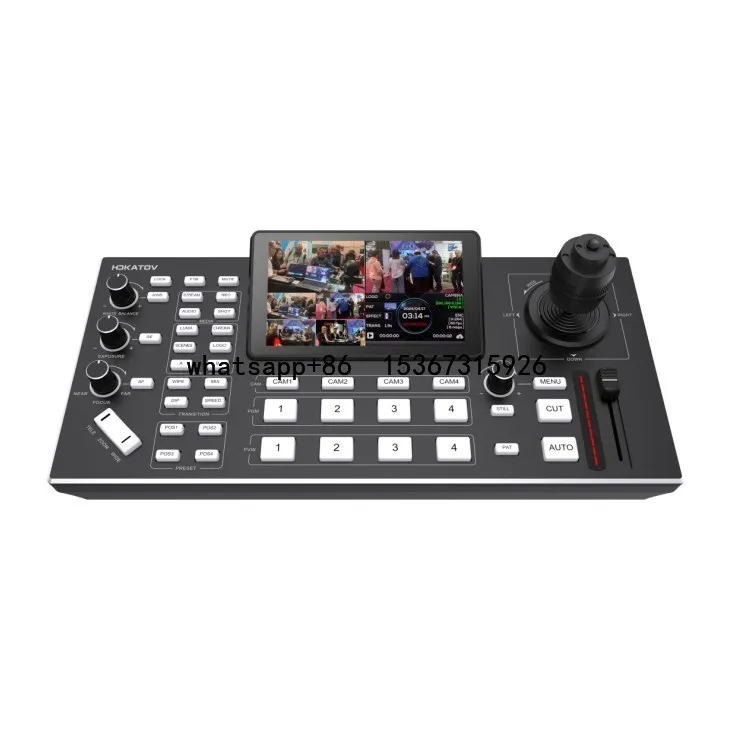 

Quad HDM1 Input Video Mixer Switch Live Streaming Broadcast Conference System PTZ Camera Joystick Control 4 Channels PTZ
