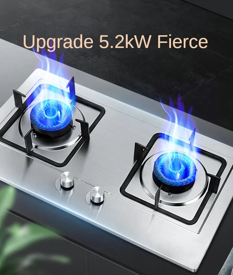 

gas cooking stove household gas cooker embedded double burners liquefied gas stainless steel stove