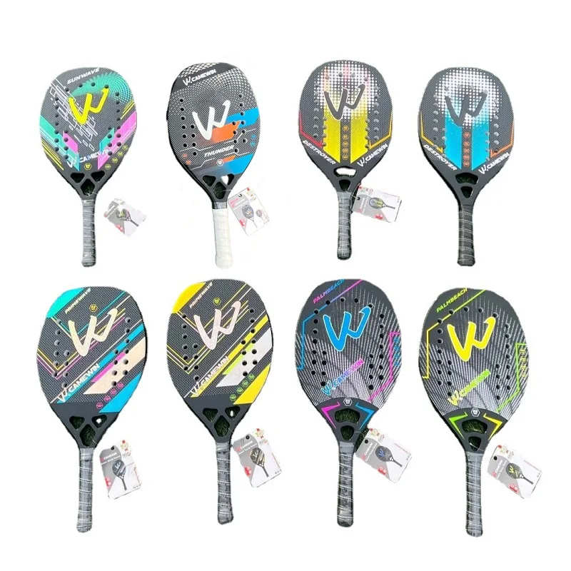 

New CAMEWIN 3K Transparent Beach Tennis Racket Carbon Fiber Professional Soft EVA Face Raqueta for Adult Unisex Equipment Paddle