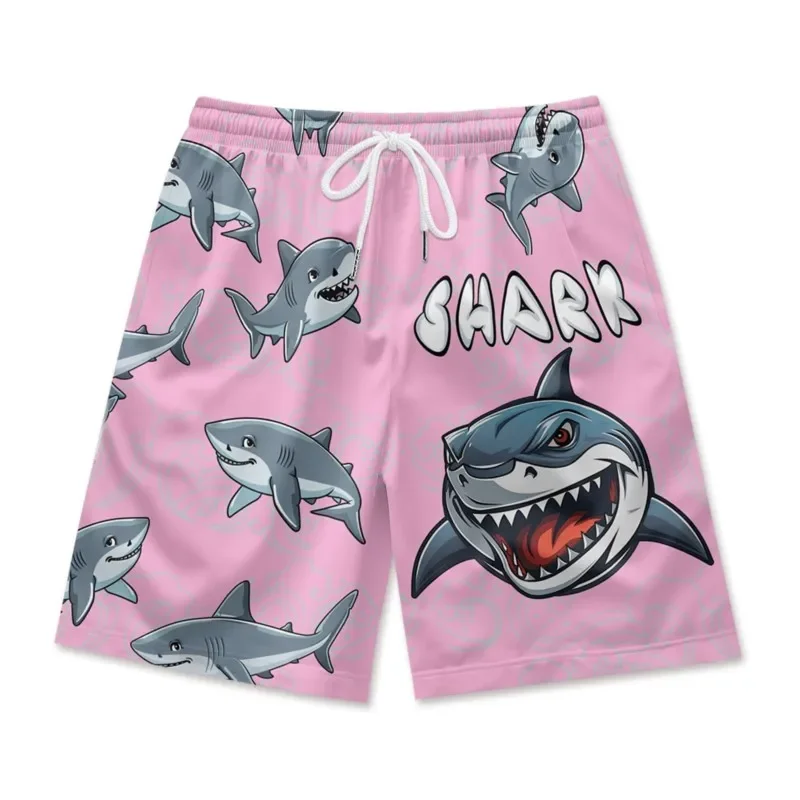 Laughing Shark Print Men\'s Waist Shorts Quick Dry Breathable Polyester Shorts Daily Streetwear Vacation Shorts Clothing Bottoms