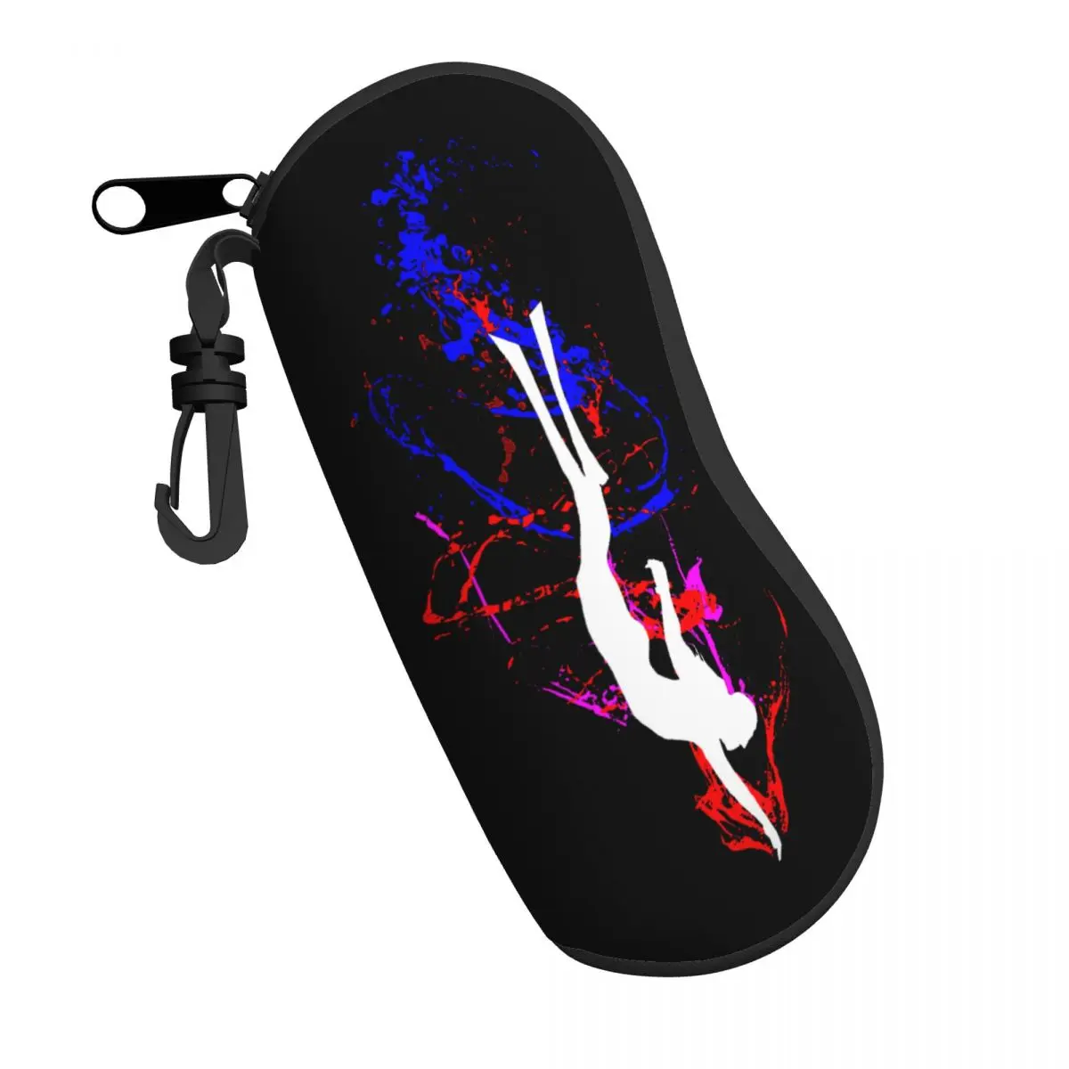 Diving Heart Beat Free Diver 3 Glasses Case Creative Glasses Bag Funny Novelty Purse