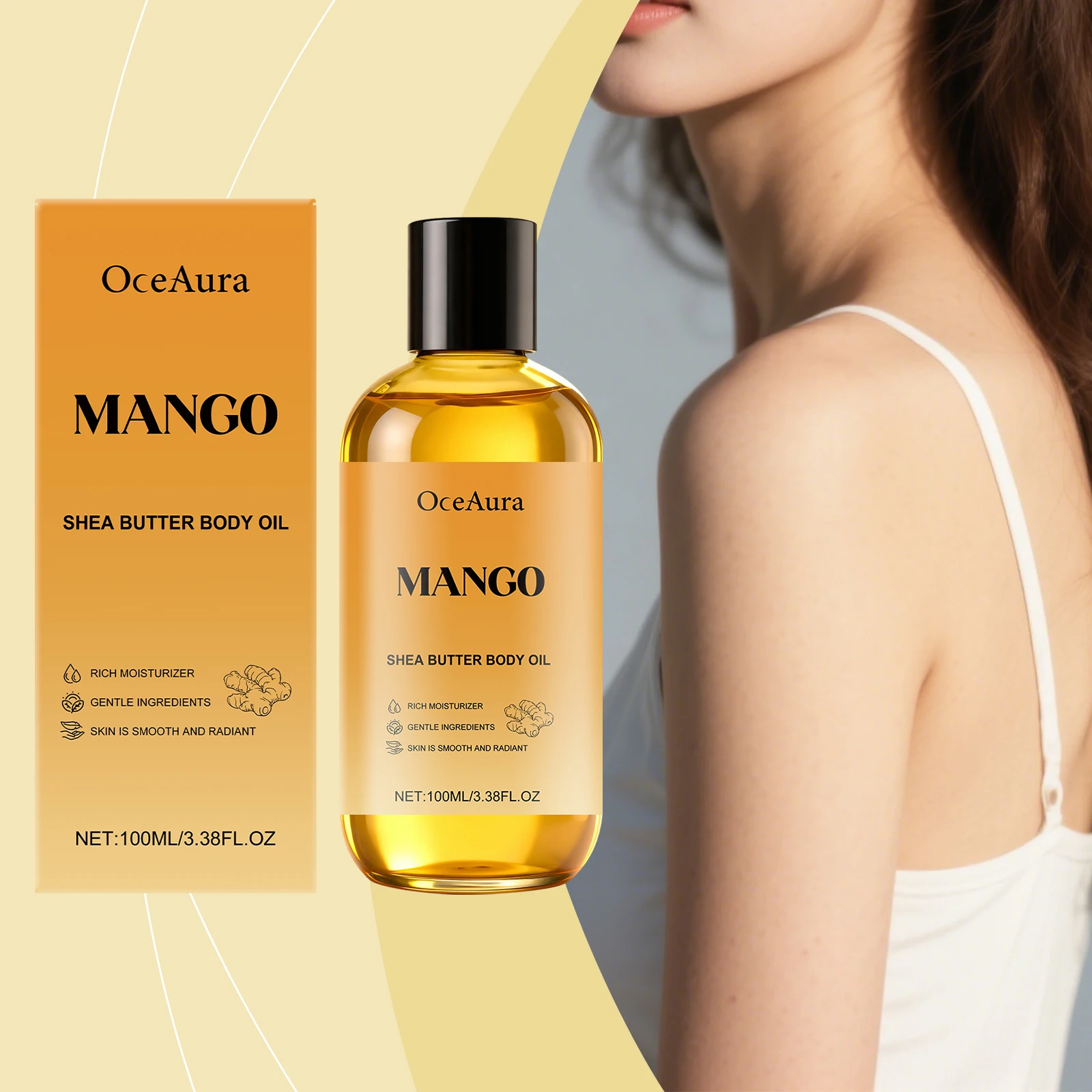 Oceaura Body Oil Long Lasting Moisturizing Smooth Brighten Skin Soften Rough Skin Fresh Non Greasy Body Massage Essential Oil