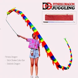 FLmoving 3D Colorful Fitness Dragon Dance Silk Flowy Spinning Shaking Poi for Juggling and Games,Flinging The Long Spiral