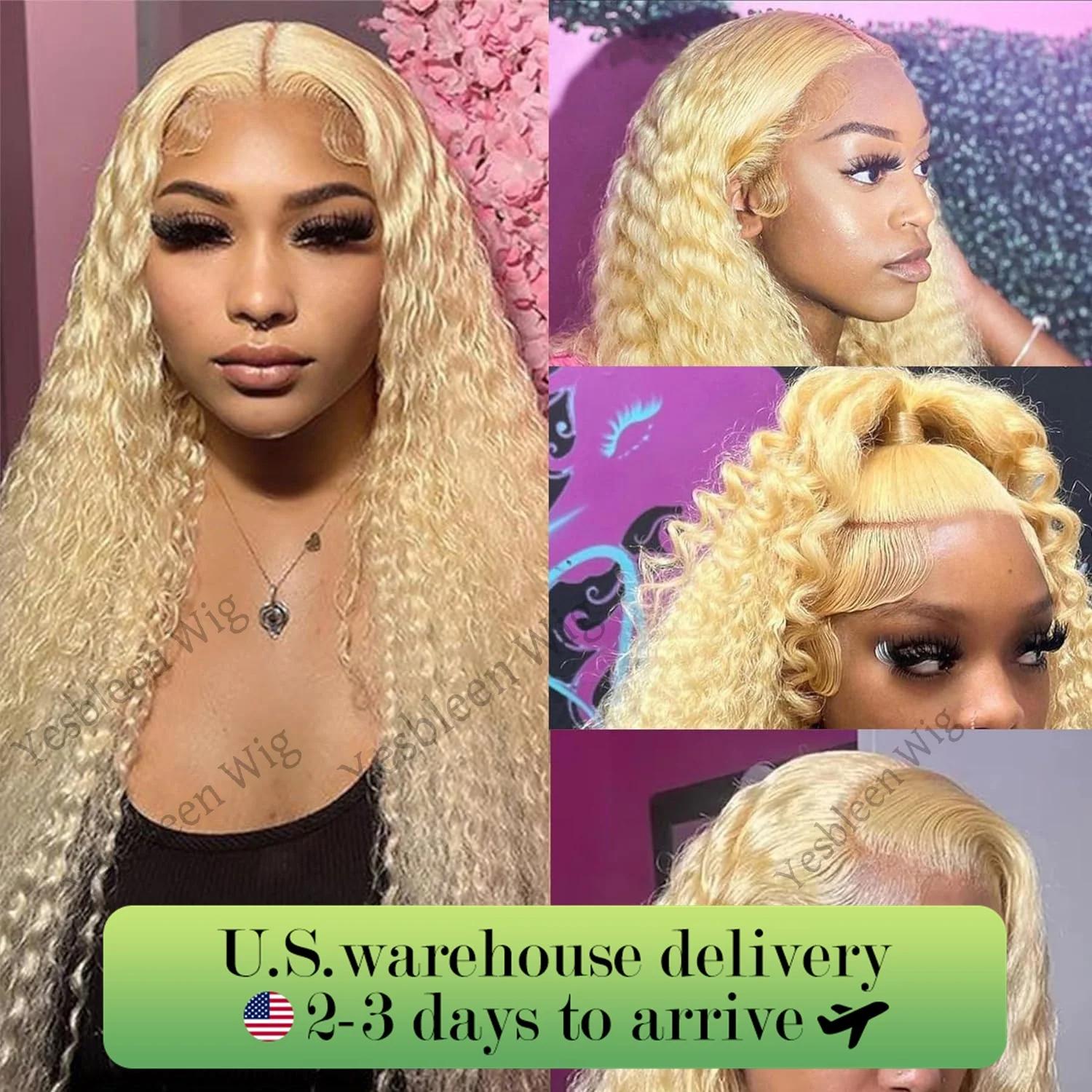 613 13x6 HD Blonde Lace Front Deep Wace Wigs Human Hair Pre Plucked Transparent Lace 180% Density