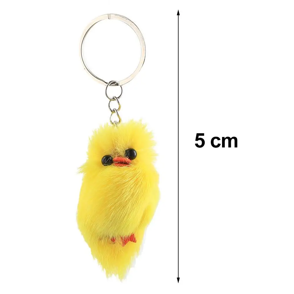 Porte-clés de voiture en peluche de poulet créatif et mignon, pendentif de sac pour femmes, poupée de canard mignon, chaîne à pompon, support de voiture
