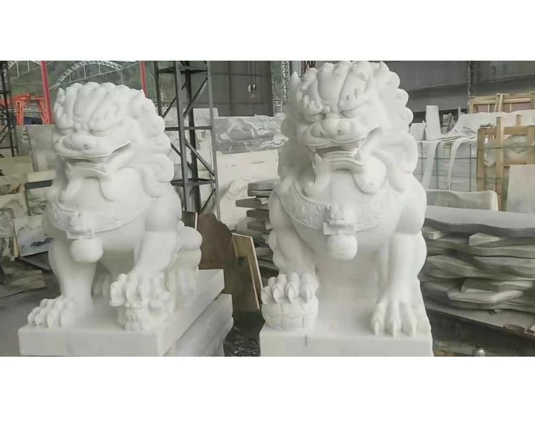 Marble Fountain and Sculpture With Angel and Lion Lions Carving Sculpture Garden Carving Statues Deposit Only