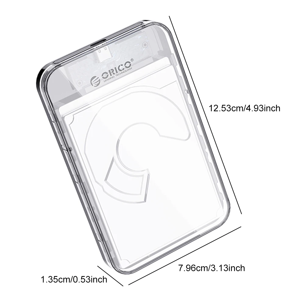 2.5 Inch Hard Drive Enclosure 5Gbps USB 3.1 Type-C SSD Case Support UASP Solid State Drive Enclosure for 2.5 Inch SATA HDD & SSD