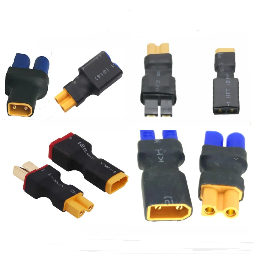 2 Pcs XT30 Male Female to Deans T Plug TRX Traxxas EC5 EC2 Male Female Connector Plug Adapter for RC Model Battery ESC