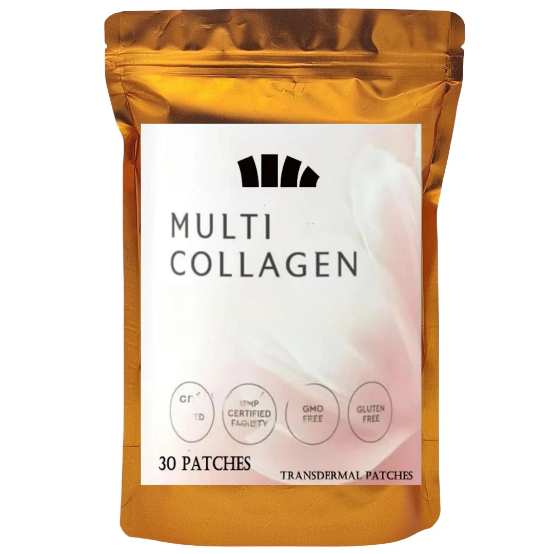 30 Patches Multi-collagen Peptides Transdermal Patches Types I, Ii, Ii, V & X, Supports Healthy Skin And Nails, Gut Health