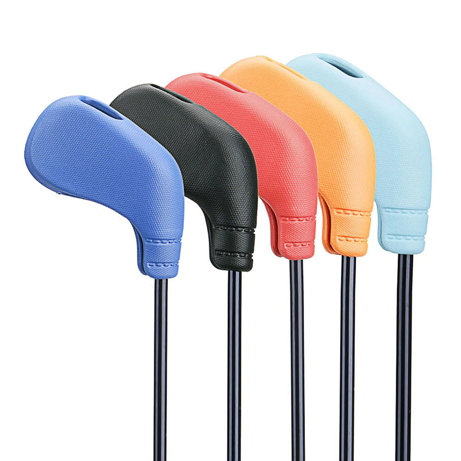 

9Pcs/Set Golf Headcover TPE Material Open Window Design Waterproof 5 Colors Golf Iron Club Head Covers Protector Set