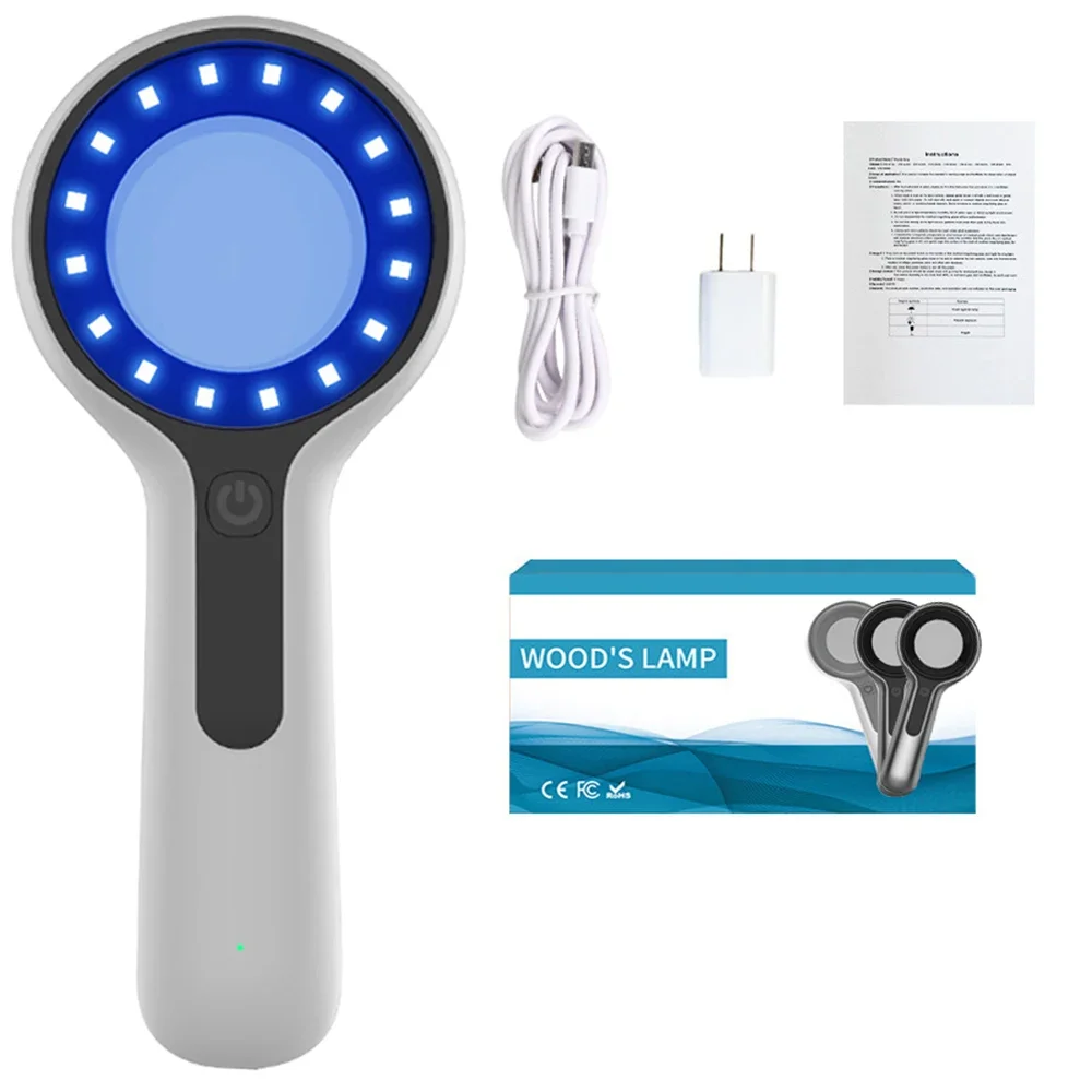 NEU Woods Lamp Hautanalysator Tragbarer Gesichtssalon Schönheitsanalysator UV-Lampe Holzdermatologie zur Analysieren von Testuntersuchungen