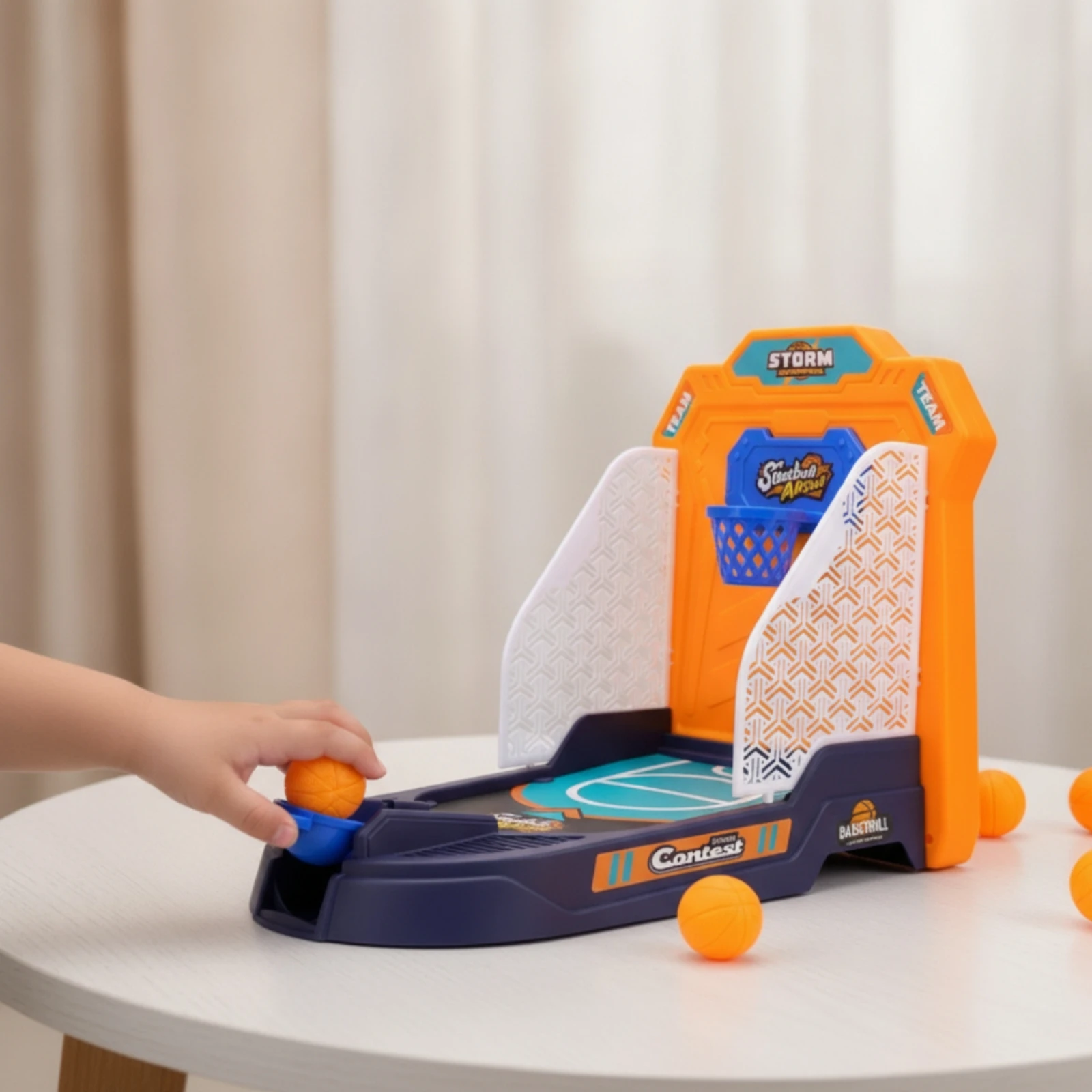 Tabletop Basketball Game Indoor Basketball Game with Launcher Interactive Screenunrestricted for Children, Home, Classroom