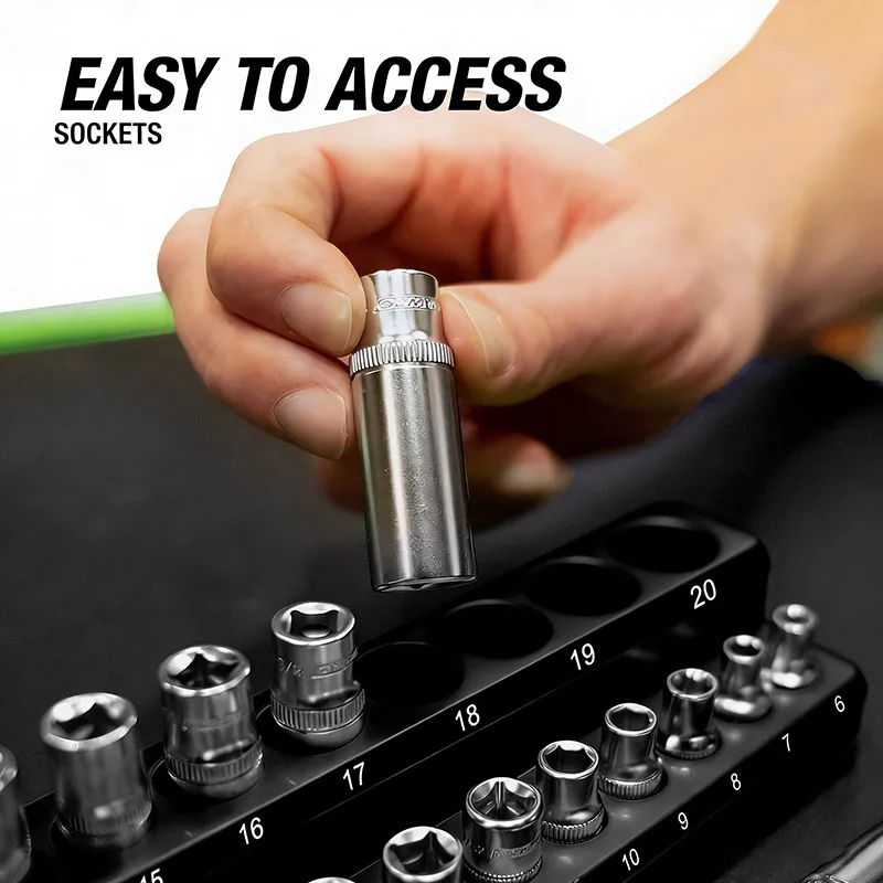 Magnetic Metric/Inch Socket Organizer Rack, 1/4