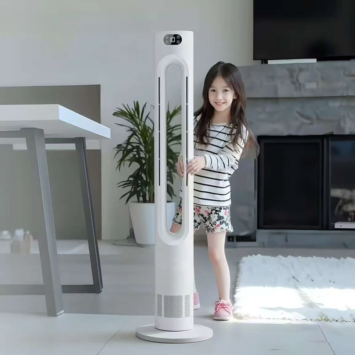 

Безлистный вентилятор охлаждения и обогрева двойного назначения, вентилятор для гостиной, очистка воздуха, циркуляция, бесшумный вентилятор для дома