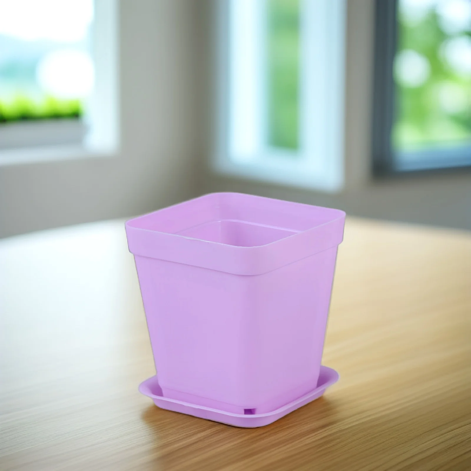 

6 Pcs Small Square Flower Pots Plastic Planters for Indoor Office Balcony Bedroom School Drainage Holes Breathable Lightweight