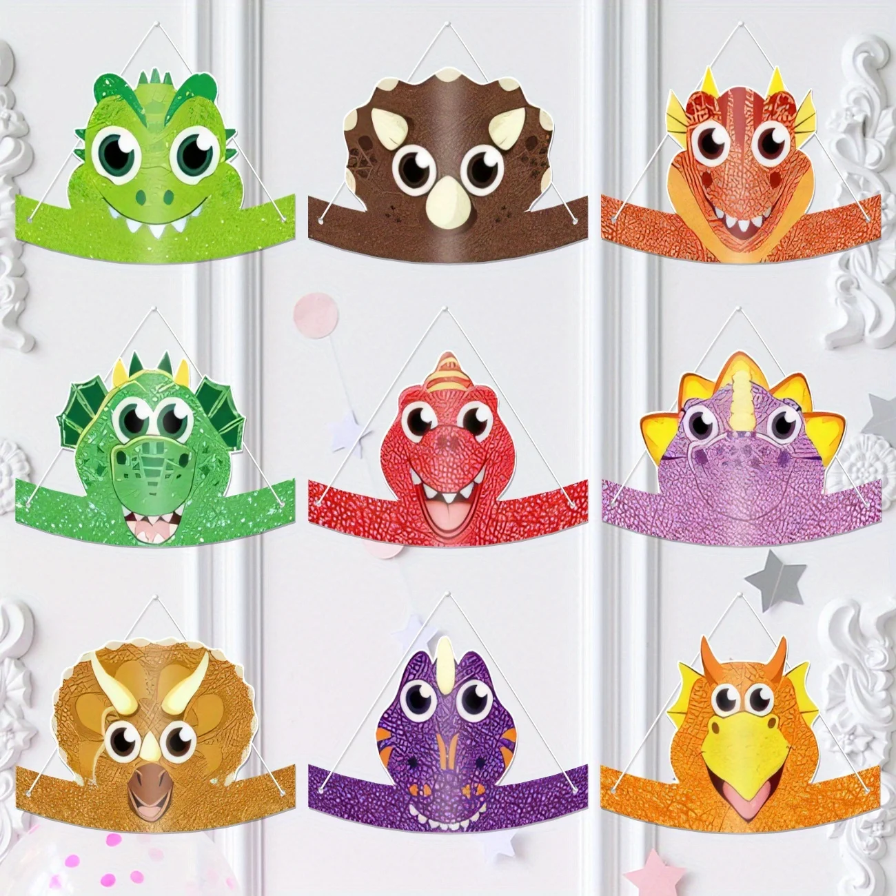 18 Stücke Nette Dinosaurier Party Hüte Bunte Dinosaurier Party Photo Booth Requisiten Tiere Alles Gute Zum Geburtstag Banner Dinosaurier Geburtstag Decorat