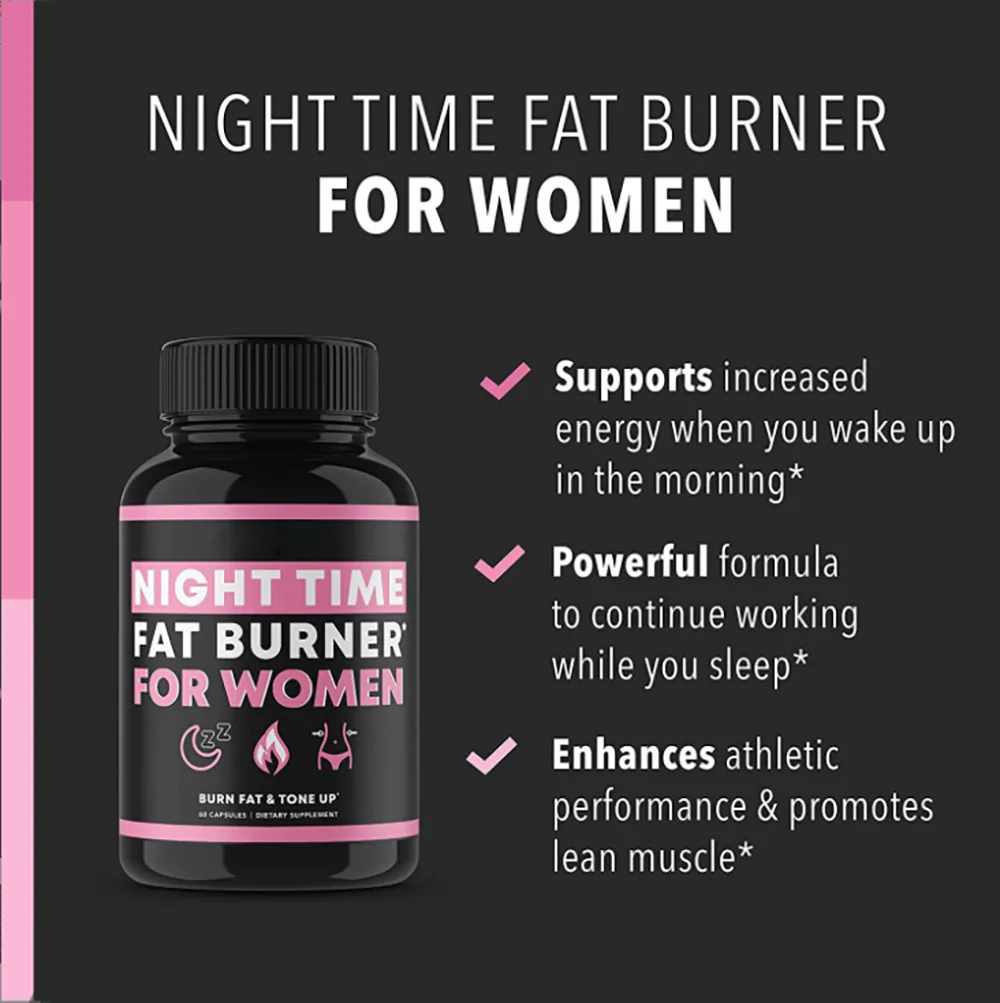 Night Time Fat Burner Supplement for Women, Belly Fat Burner & Tone Up Pills for Bloating & Metabolism, Appetite Suppressant view 3