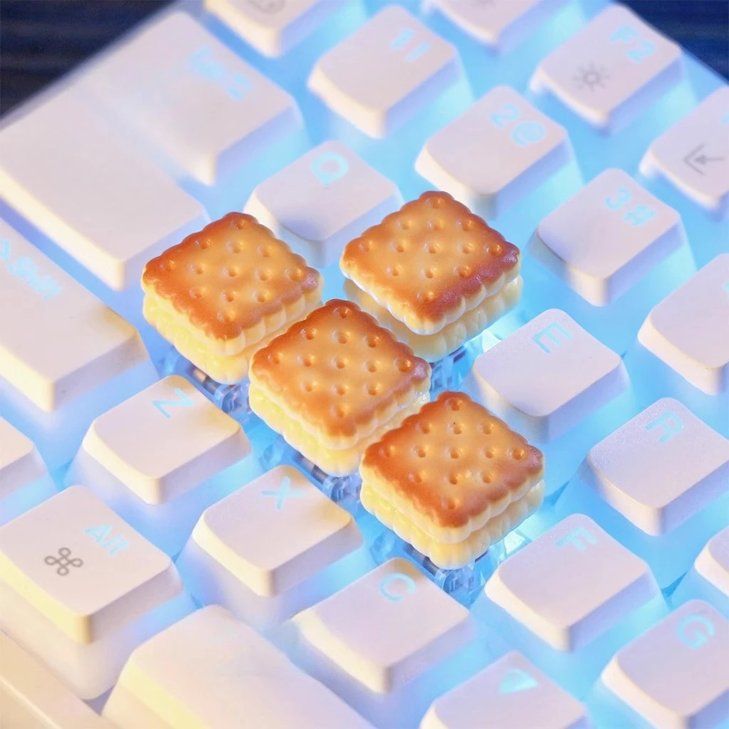 Caramel Cookies Theme Keycaps Set 3D Resin  Artisan Keycaps Custom Original Handmade Keycaps for Mechanical Keyboard Accessories