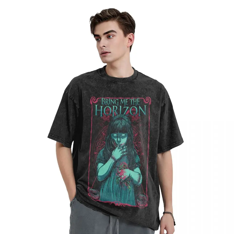 Bmth horizontes emo t camisa banda death metal solto camisetas de