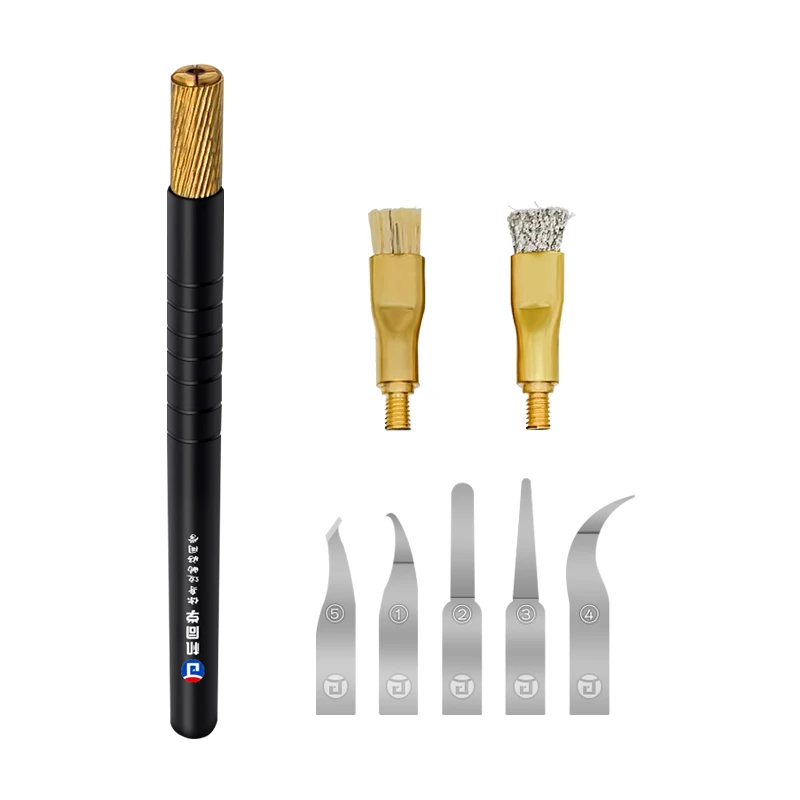 

JITONGXUE JS-05 Motherboard BGA Chip Glue Cleaning Blade Set Chip Removal Knife + Welding Pad Cleaning Steel Brush Repair Tools