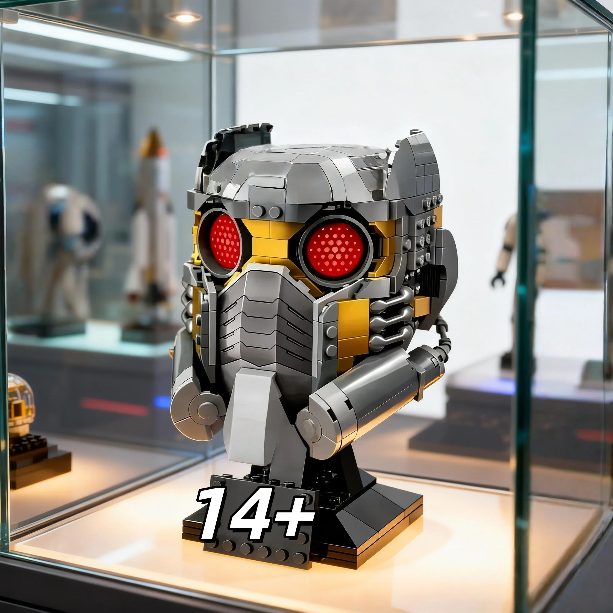 

600+PCS Sci-Fi Collectible Helmet Building Blocks DIY Assembly Display Model for Adults Kids Birthday Gift