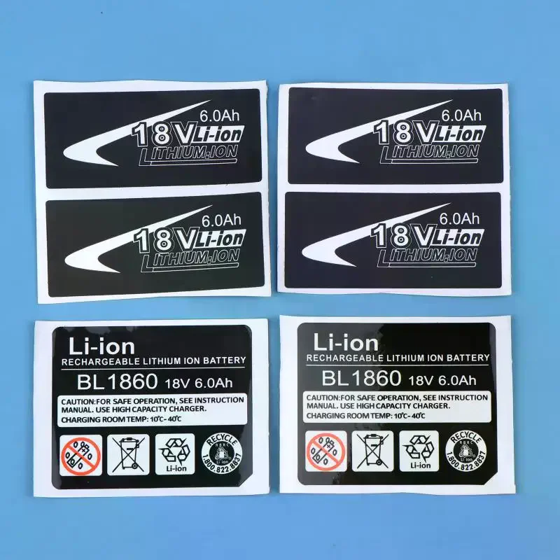 2 Sets BL1830 Tag Li-Ion Battery 18V Sticker Label For Mak 18V 3Ah 4Ah 5Ah 6Ah BL1860 Battery Drill Hammer Wrench