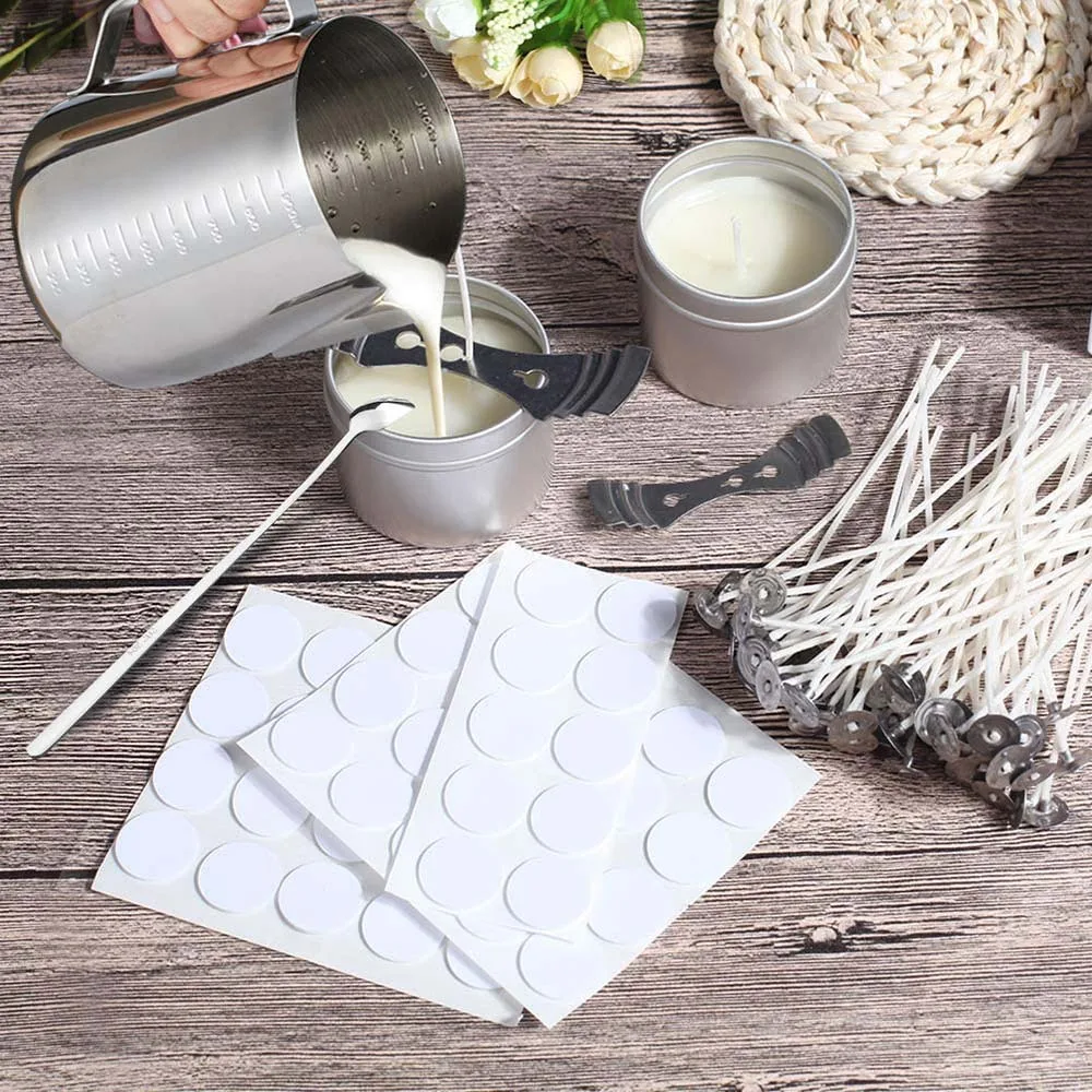 Candle Making Kits Candle Making Supplies Handmade Scented Art Candles Wax Melting Material Kits Wax Wicks Wax Pot Thermometers