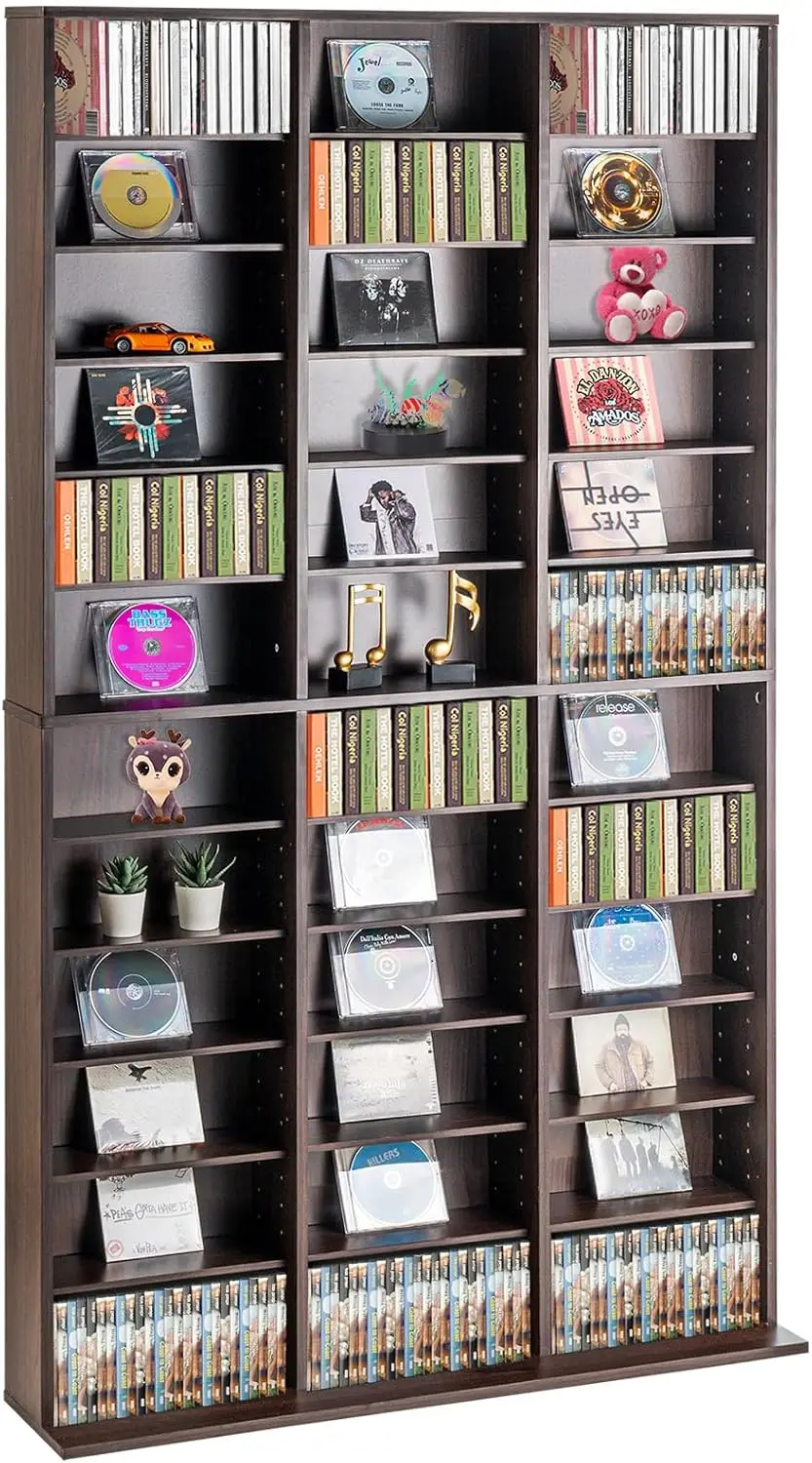 

Шкаф для хранения медиафайлов, регулируемый шкаф для DVD-дисков, хранилище компакт-дисков, защищает и организация музыки, кино, видеоигр или памяти