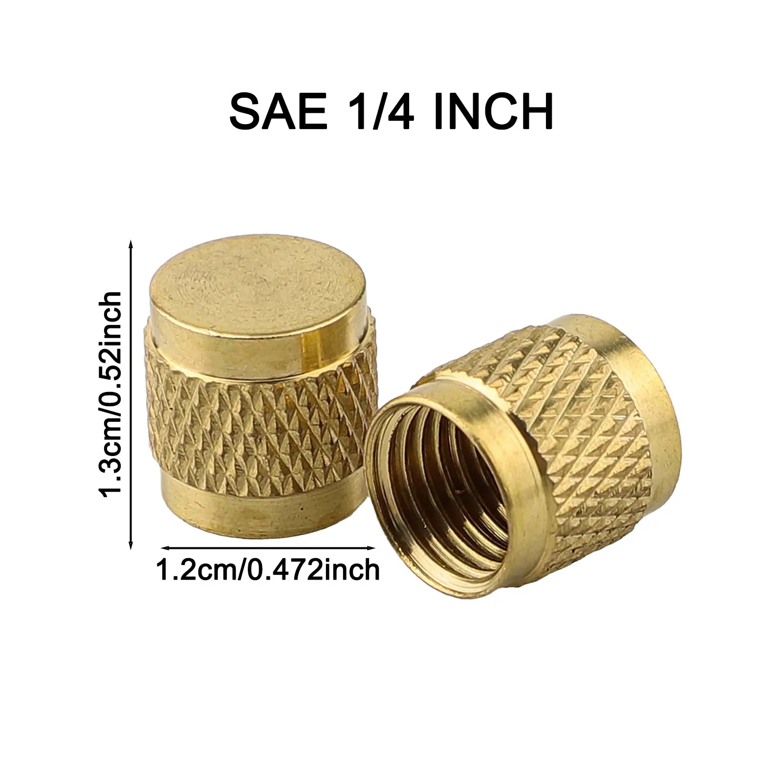 2550PCS Brass Valve Cover Engine Hood Cap with O For Ring Seal for HVAC and /4 Copper Pipe Threaded Valve Connections