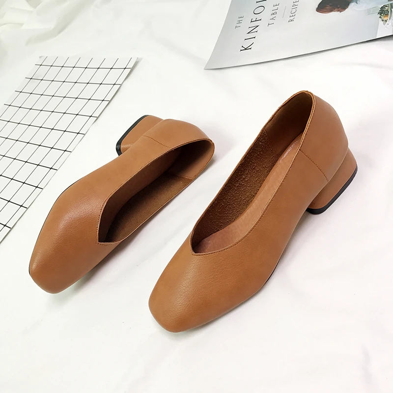 

Designer Woman Elegant French Square Toe Green Mary Janes Cute Casual Flats Female Retro Shoes Low Heeled Soft Soled Flat Shoes