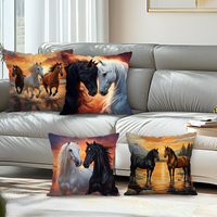 45x45cm Modern horse Pillowcase Bedroom Sofa Cushion Cover 100% Polyester Living Room Cushion Pillowcase Home Decoration