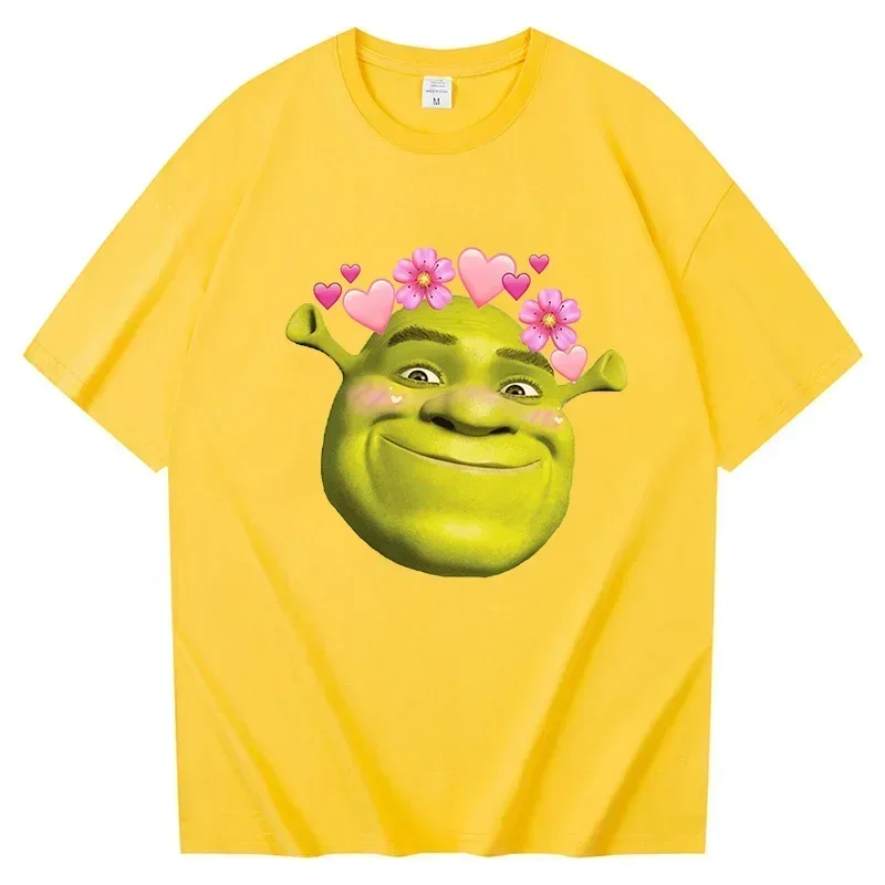 Camisetas de Shrek Is Love para hombre, camisas de algodón con estampado de Manga corta, estilo coreano, guapo, para las cuatro estaciones, Y2K,