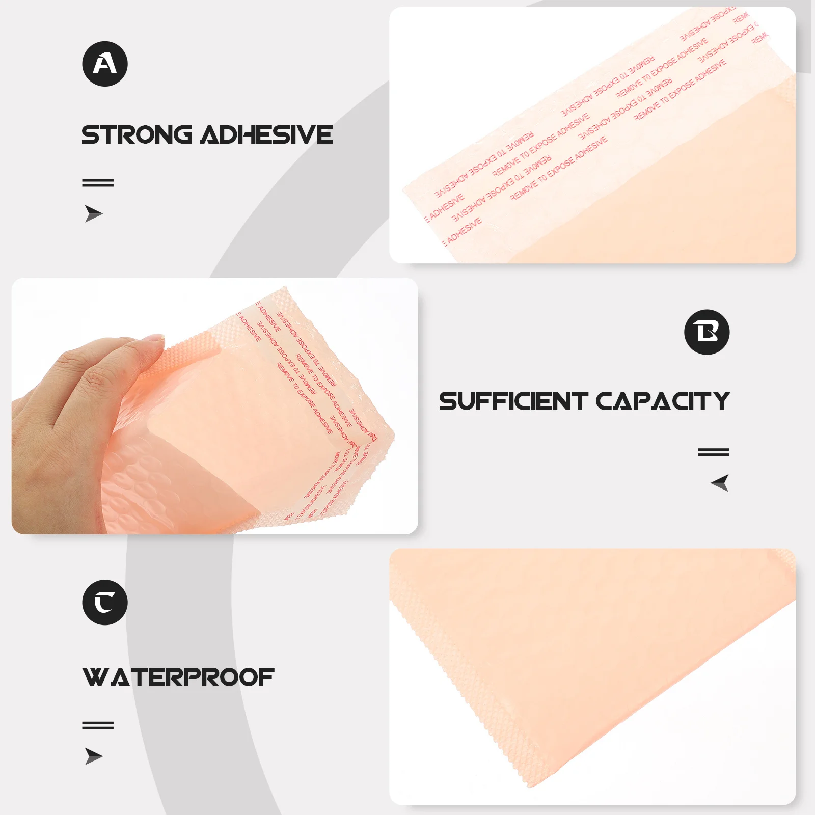 

50pcs Thicken Bubble Mailer Waterproof Wear-Resist Book Packing Bag Shock-Absorption Shipping Envelope Multi-Use Portable