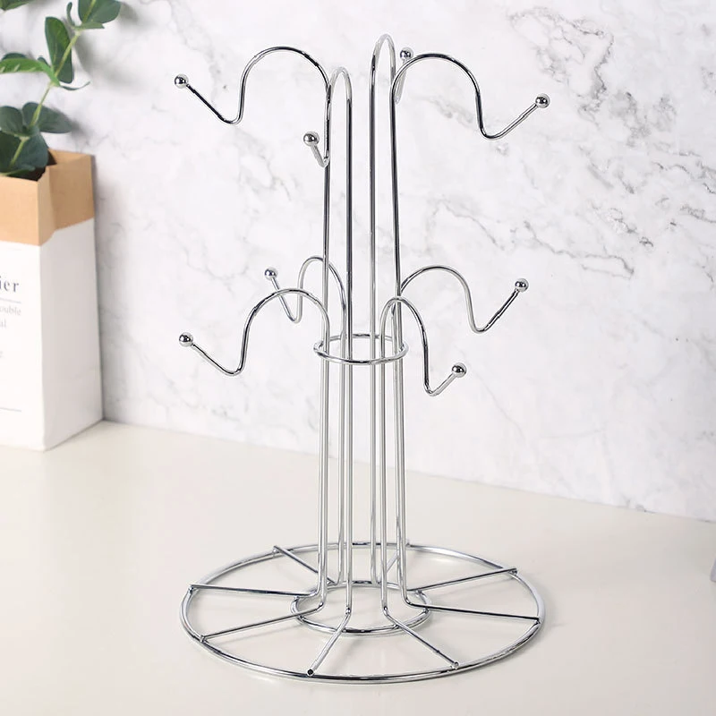 Delicacy Kitchen Mug Drying Rack 8 Cup Hooks Dryer Diversified Mug Tree Cup Organizer Bar Decor Iron Tea Cup Holder Stand