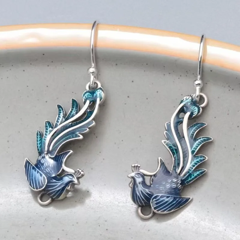 

Изысканное мастерство ручной работы, серьги-крючки с павлиньими ушками, ретро-мода, простые серьги, подвесные кисточки-подвески