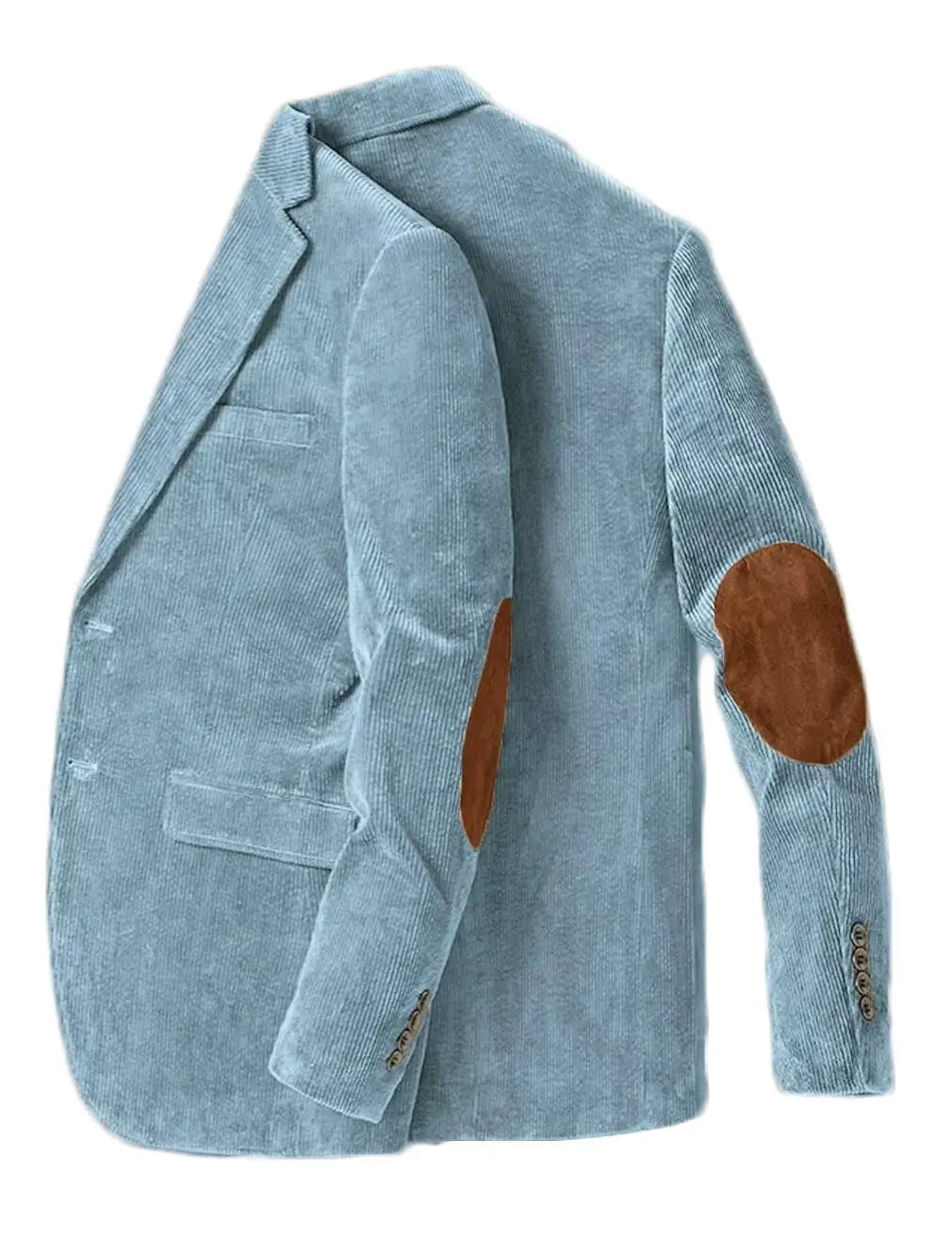 Men's Corduroy Blazer with Elbow Patch Business Casual Jacket Spring Fall Sport Coats