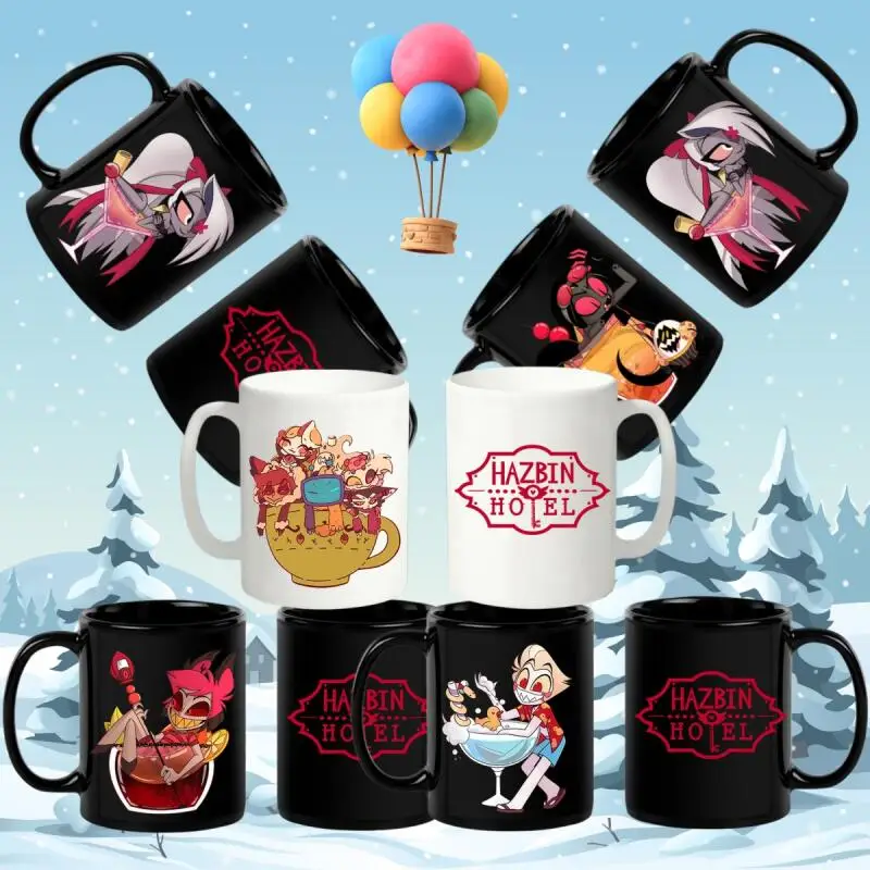 

330Ml Ceramic Mug for Hazbin Hotel Angel Dust Charlie Vaggie Sir Pentious Summer Beverage Series Pattern Anime Coffee Cup