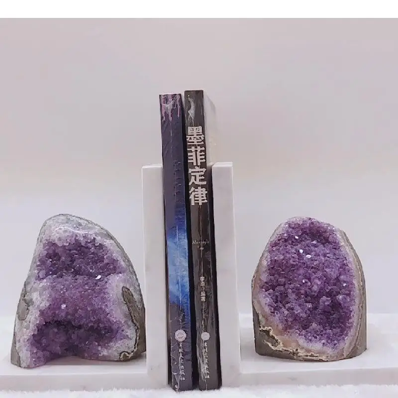 

Natural Amethyst Artwork Ornaments Desk Decoration Furnishings Purple Crystal Sculpture Modern Crafts Room Aesthetics Decor