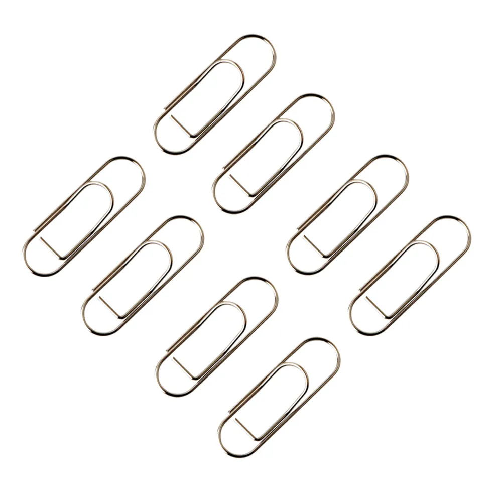 

8Pcs Rustproof Metal Paper Clips Versatile Shaped Design Perfect for Clipping Notes Memos Cards Photos Bookmarks File Clamps