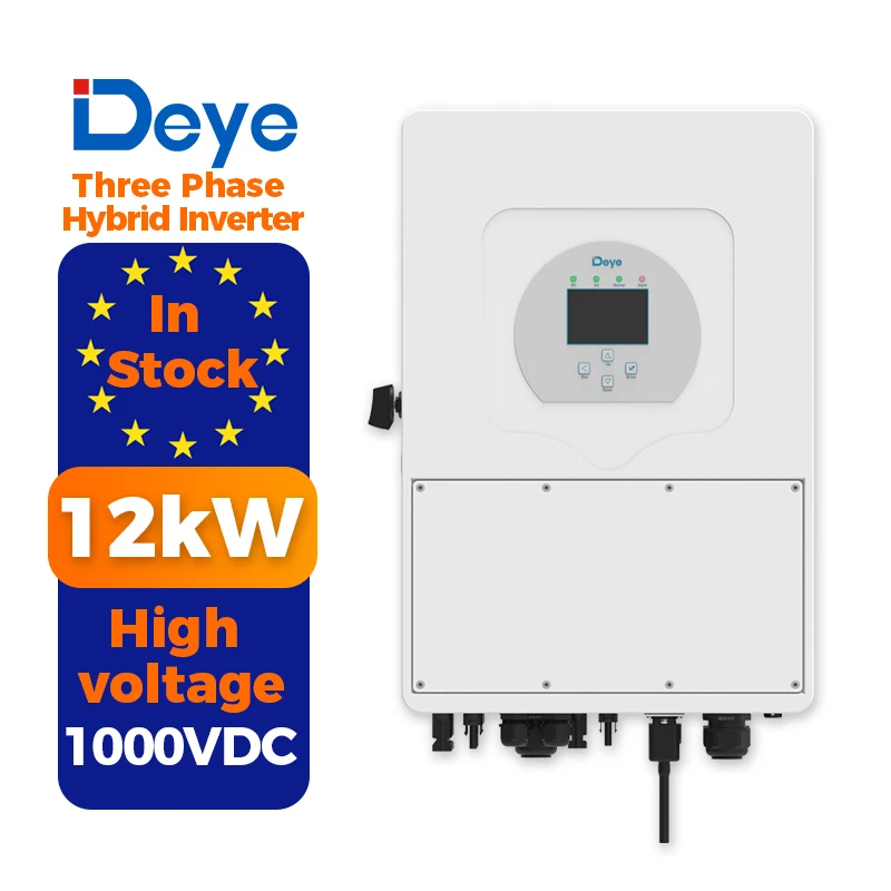 Deye SUN-12K-SG01HP3-EU-AM2 12kw High voltage hybrid solar inverter deye hv 12kva