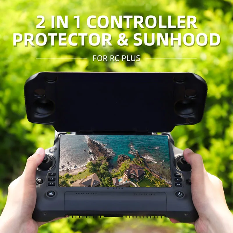 

2-in-1 LCD Screen Protector Cover Sun Hood for DJI RC Plus Remote Controller Inspire 3 Agras T20P T25 Drones Anti Glare Shield