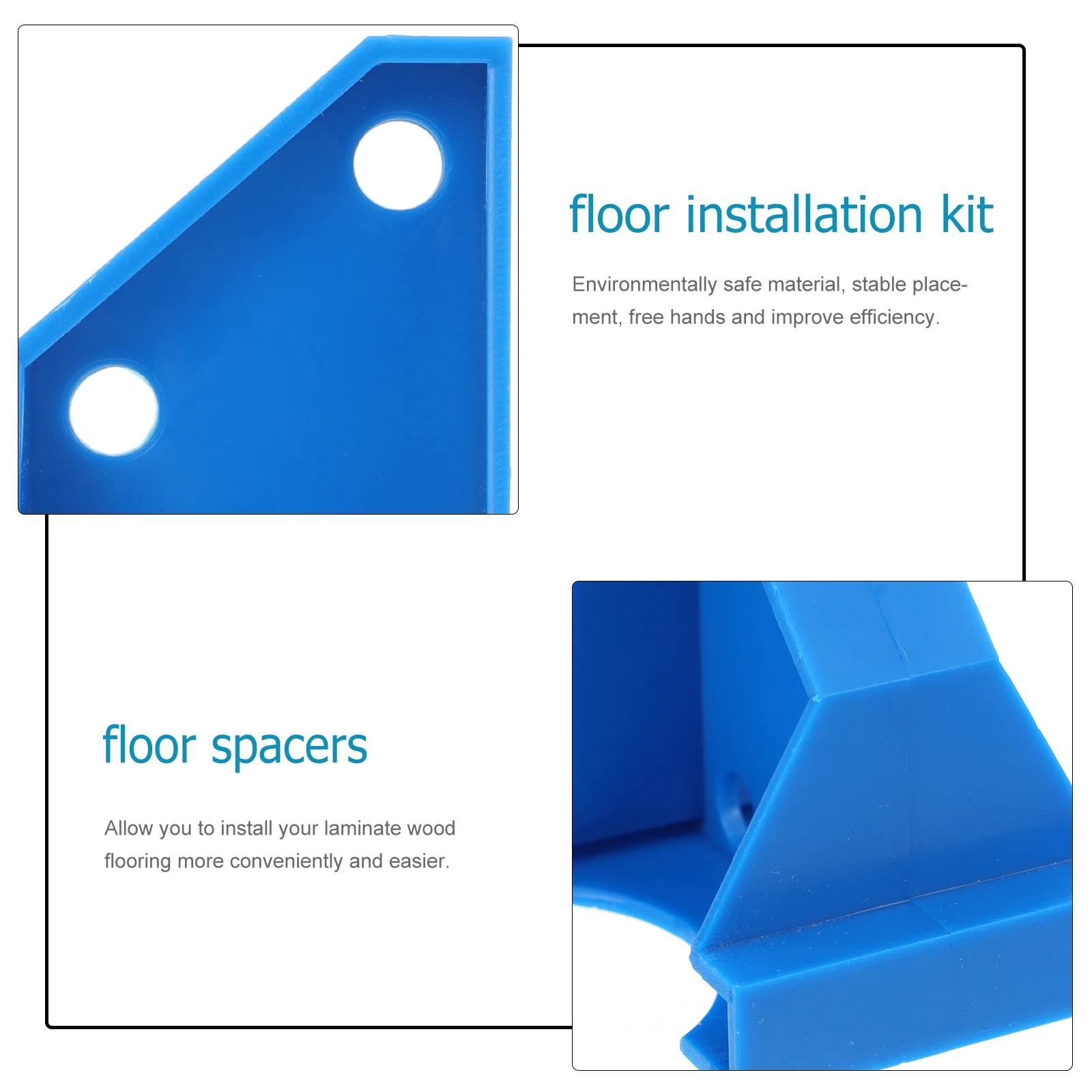 

20 Pcs Wooden Floor Installation Gaskets Hardwood Flooring Laminate Tools Spacer for Square Kit Abs