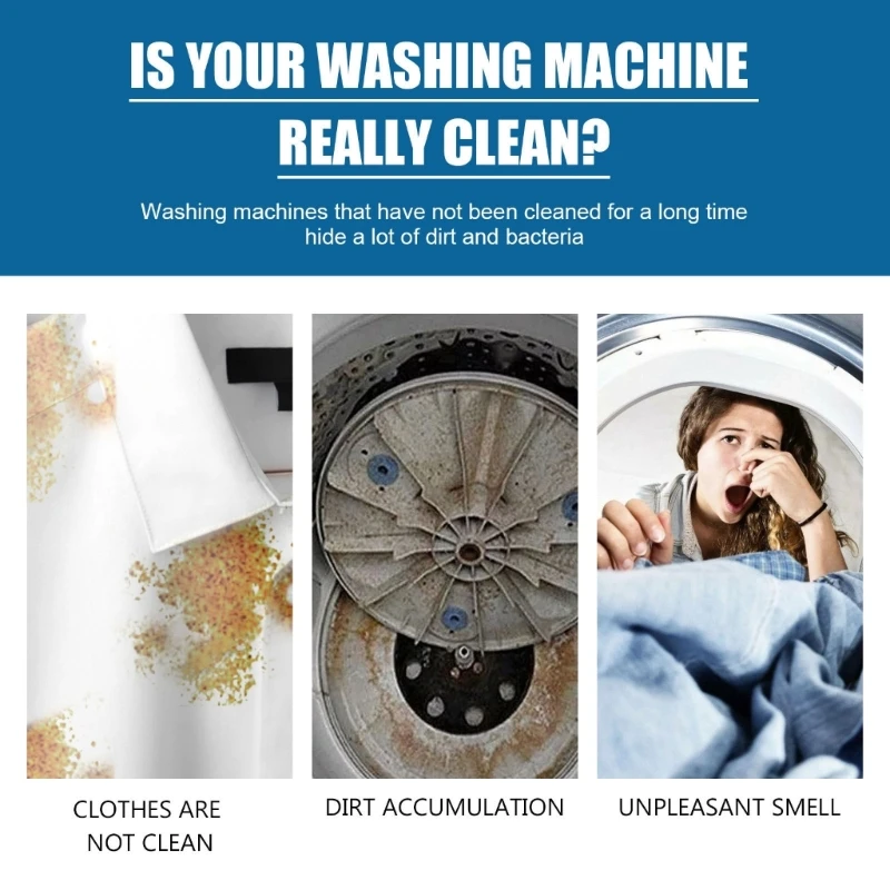 H7EA 12pcs Laundry Machine Cleaning Powerful Formula for Deep Cleaning Every Corner