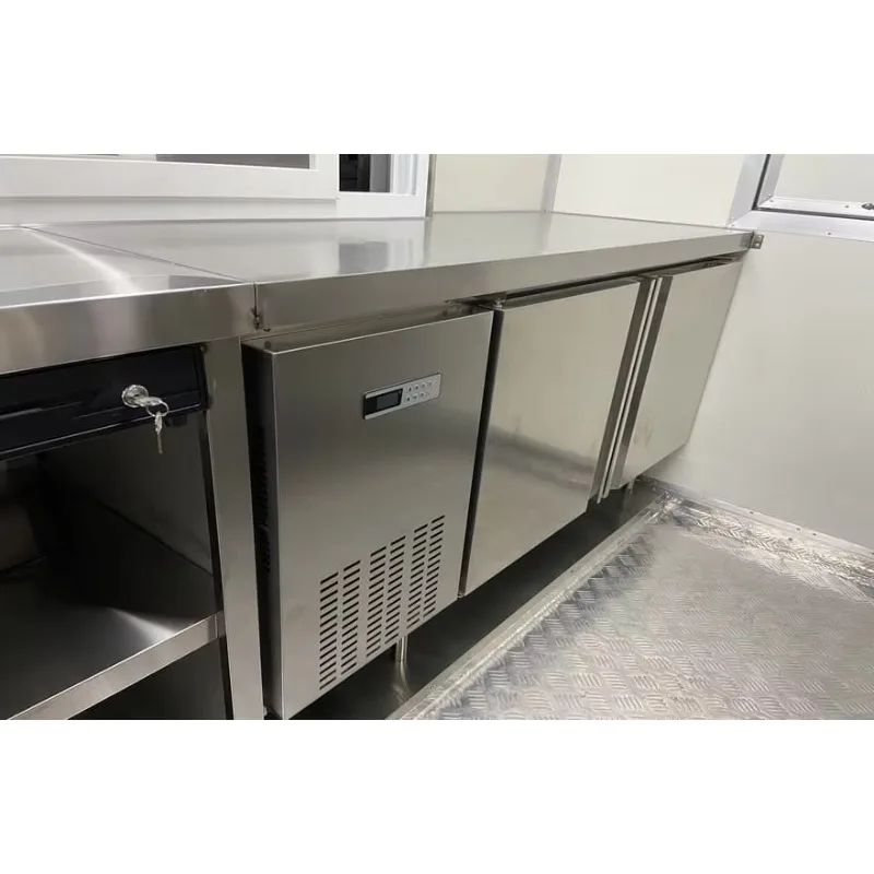Mobile Kitchen Vending Food Truck Snack Trailer Hotdog Burger Van Coffee Cart Ice Cream Bar Multifunctional Towable Stainless