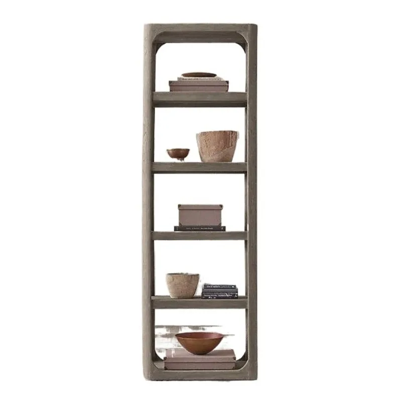 

American retro floor-to-ceiling shelves, bookshelf cabinets, Nordic living room solid wood display shelves, simple storage