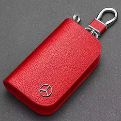 Leather Car Key Case Full Cover Shell Keychain For Mercedes Benz A B C E GL S GLA GLK CLS Class S320 W164 W203 W204 W168 C180