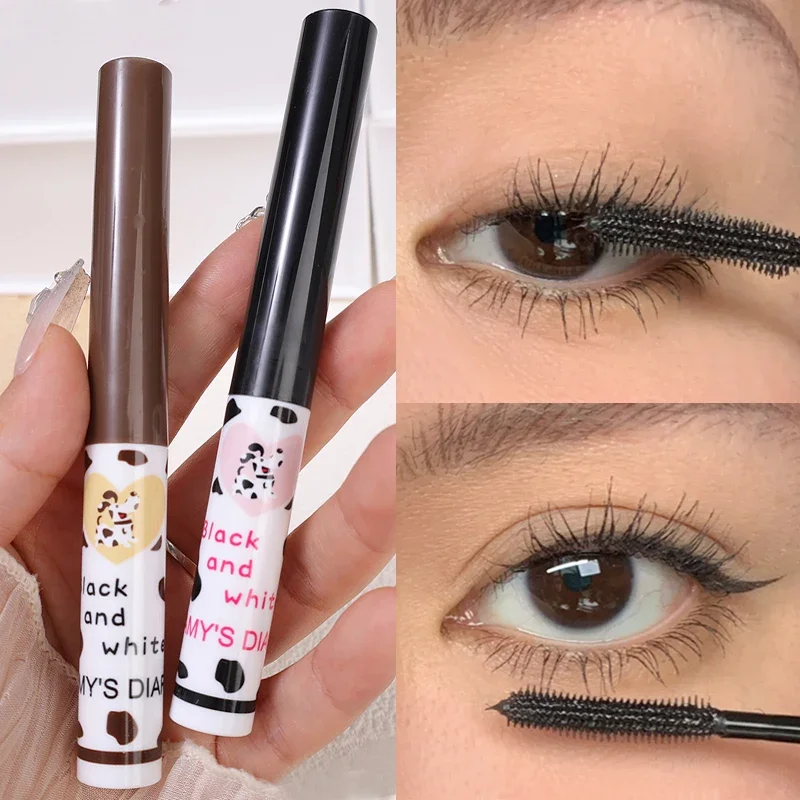 Ultra-fine Brush Black Mascara Silk Fibre Curling Thick Eyelash Extension Lasting Lashes Makeup Waterproof Women Beauty Cosmetic