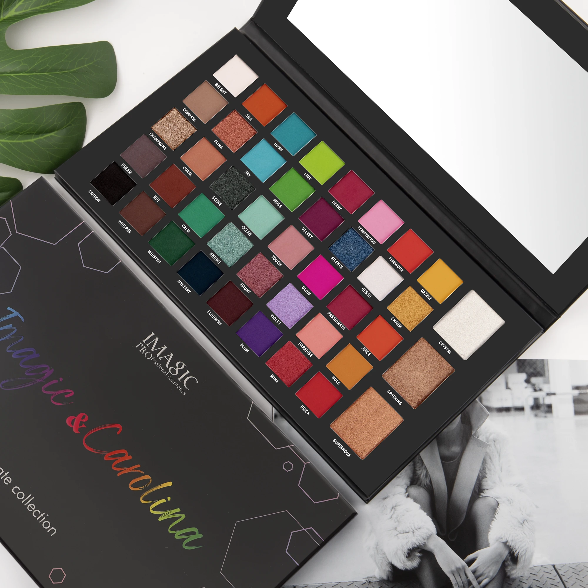 IMAGIC 43-color eyeshadow palette, eyeshadow highlighter combination, professional makeup LTD-602