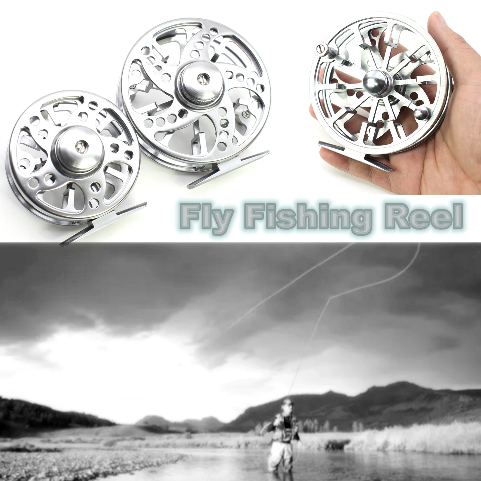 Fly Fishing Wheel 5/7 7/9 9/10  WT Fly Fishing Reel Aluminum Fly Reel CNC Machine Cut Large Arbor Die Casting Stream Fishing